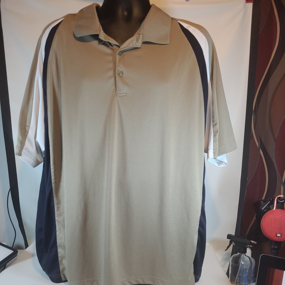 Cool 18 Performance Haggar Golf Polo Shirt Men XL Short XXL  Brown